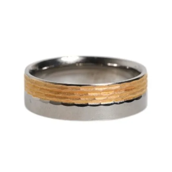 Dolce & Gabbana Gold Silver Tone Real Brass DG Logo Ring Mens Ring